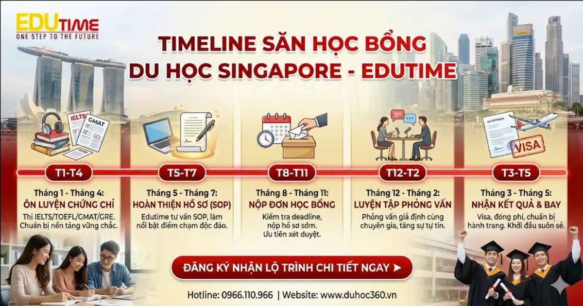 Du Học Singapore 2026: Cập Nhật Thông Tin Đầy Đủ nhất! 7 Timeline săn học bổng du học Singapore chuẩn