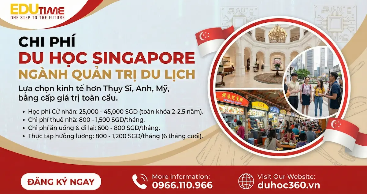 Du học Singapore ngành Quản trị du lịch 3 Chi phí du học Singapore ngành quản trị Du lịch
