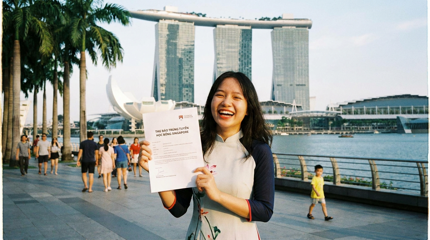 Niềm vui vỡ òa khi chinh phục thành công học bổng du học Singapore - Học bổng du học Singapore và bí kíp đỗ cực dễ!