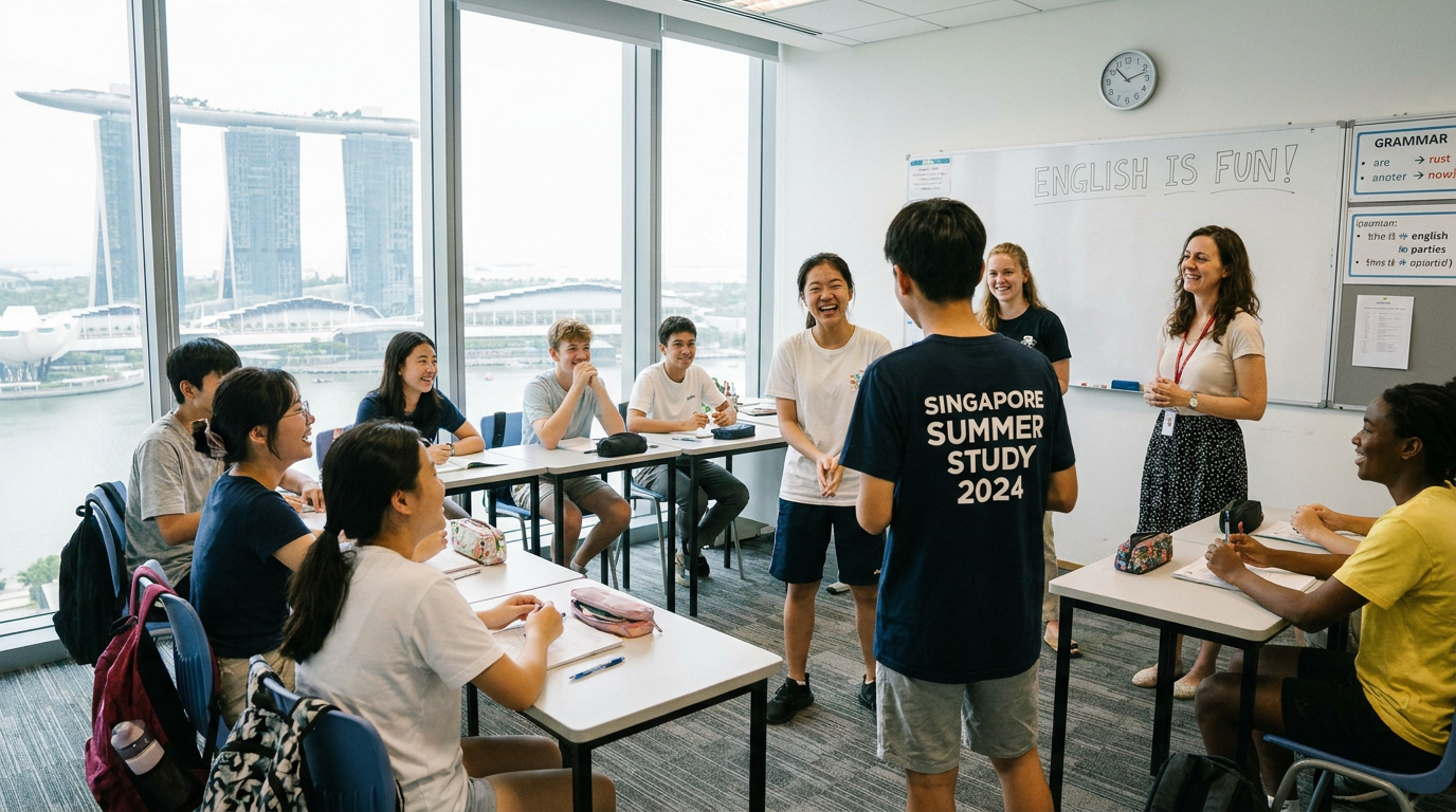 Học sinh hào hứng trong một lớp học thuộc lịch trình du học hè Singapore - Lịch trình du học hè Singapore: Trải nghiệm tuyệt vời