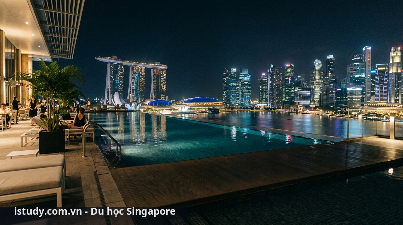 Khách sạn hồ bơi vô cực Singapore view nhìn ra vịnh tuyệt đẹp - khách sạn hồ bơi vô cực Singapore