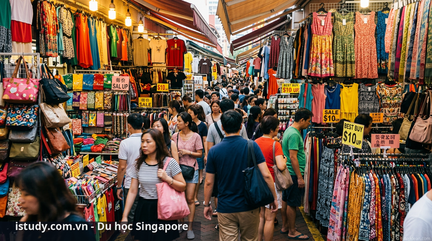 Trải nghiệm mua sắm giá rẻ tại Bugis Street - mua sắm ở Singapore