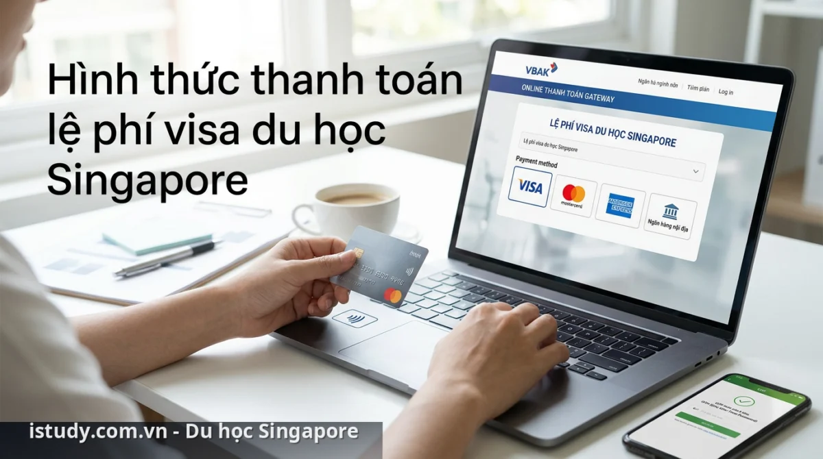 Hình thức thanh toán lệ phí visa du học Singapore hiện nay được thực hiện trực tuyến hoàn toàn - chi phí làm visa du học Singapore