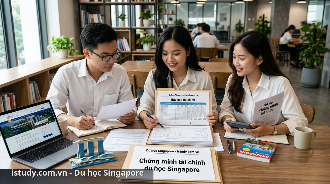 Sinh viên chuẩn bị hồ sơ tài chính du học Singapore - chứng minh tài chính du học