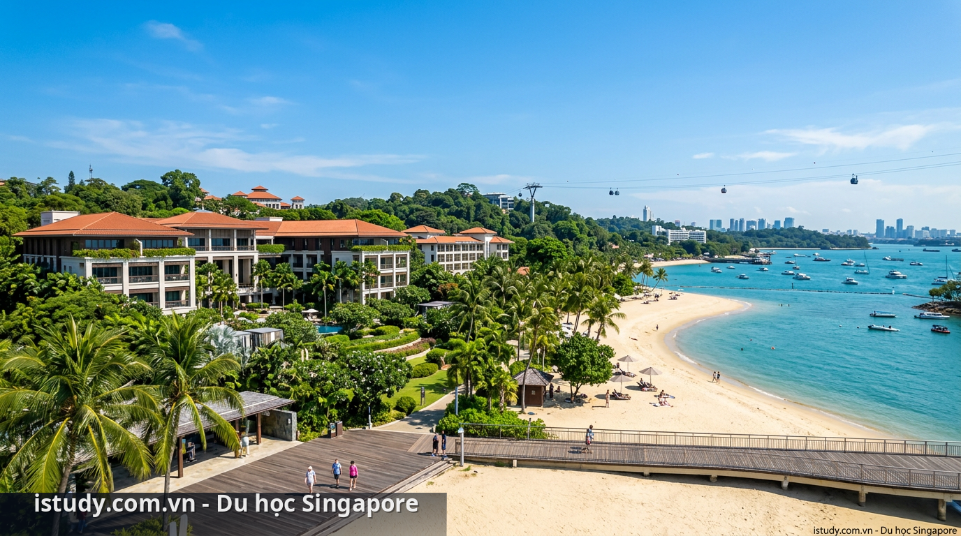 Toàn cảnh thiên nhiên xanh mát khi du lịch đảo Sentosa - du lịch đảo Sentosa