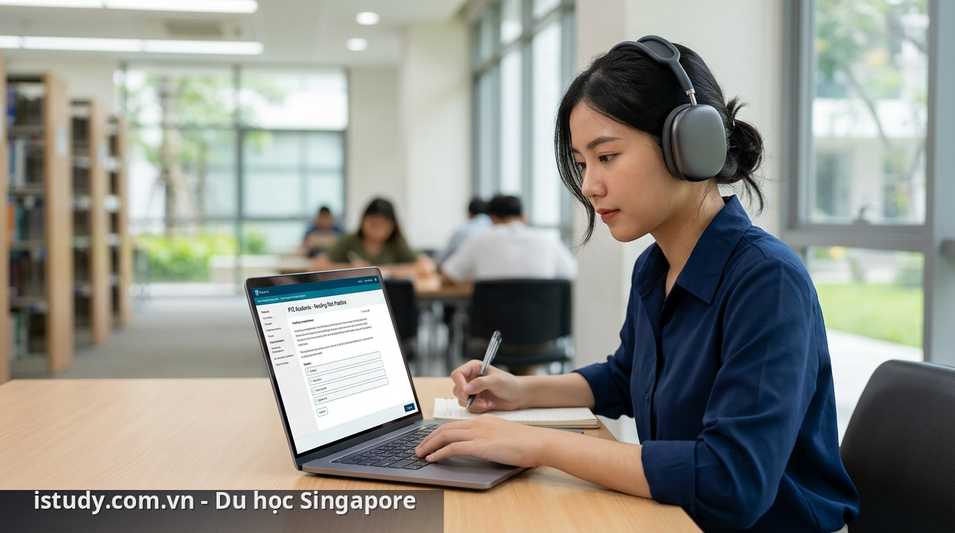 Thi PTE trên máy tính là lựa chọn của nhiều bạn trẻ hiện nay - IELTS hay PTE du học Singapore