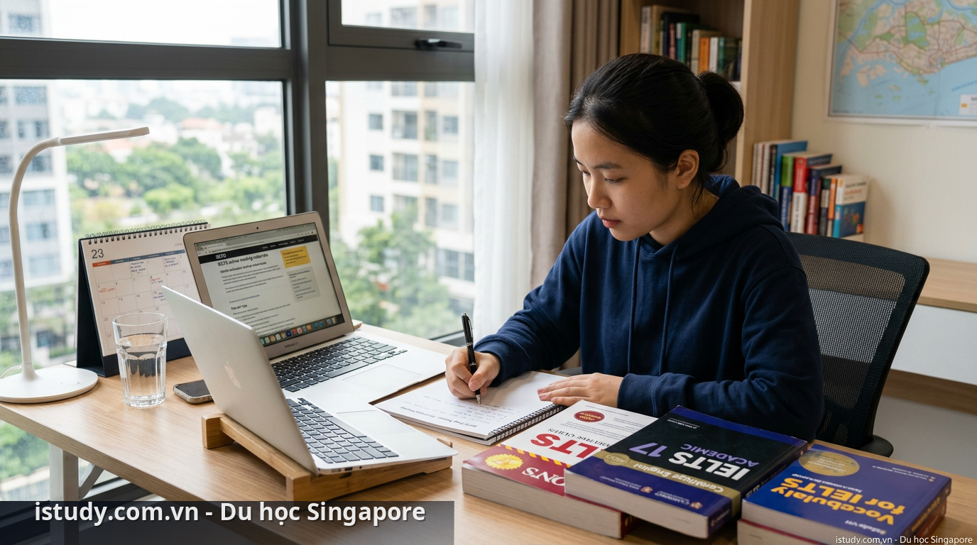 Lộ trình ôn tiếng Anh du học Singapore hiệu quả từ A-Z 2 Kế hoạch ôn thi IELTS cấp tốc đòi hỏi sự kỷ luật và nguồn tài liệu chất lượng - lộ trình ôn tiếng Anh du học