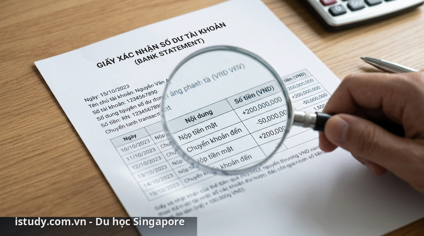 Lịch sử tài khoản rõ ràng là điểm cộng khi xét duyệt hồ sơ - lỗi chứng minh tài chính