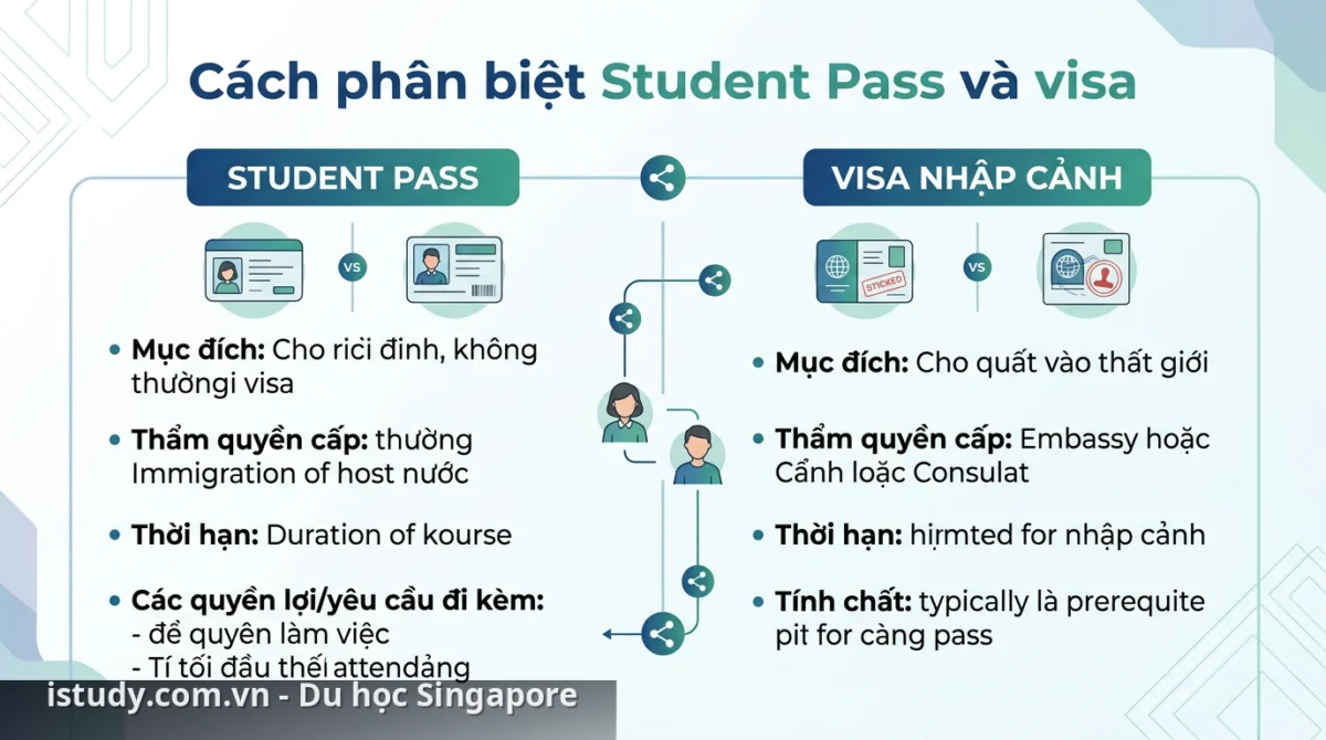 Phân biệt Student Pass và visa: Thông tin cần biết 2 Bảng so sánh các điểm khác biệt giữa visa nhập cảnh và Student Pass du học - phân biệt Student Pass và visa
